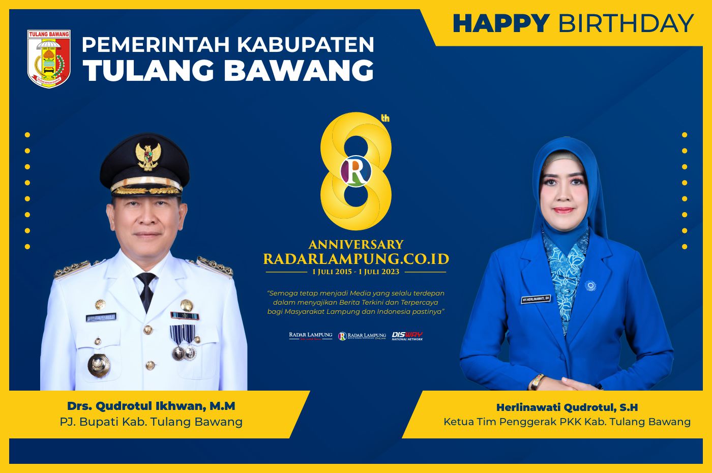 Pemerintah Kabupaten Tulang Bawang: Selamat Hari Lahir Radar Lampung Online ke-8