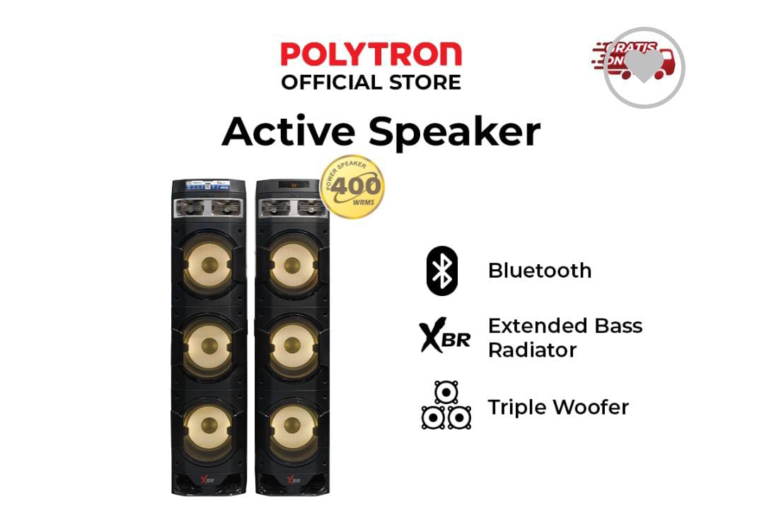 Speaker Aktif Premium Polytron PAS 10DF38, Karoke 10 Inchi Tampil Gagah Dengan Bass Super Jernih