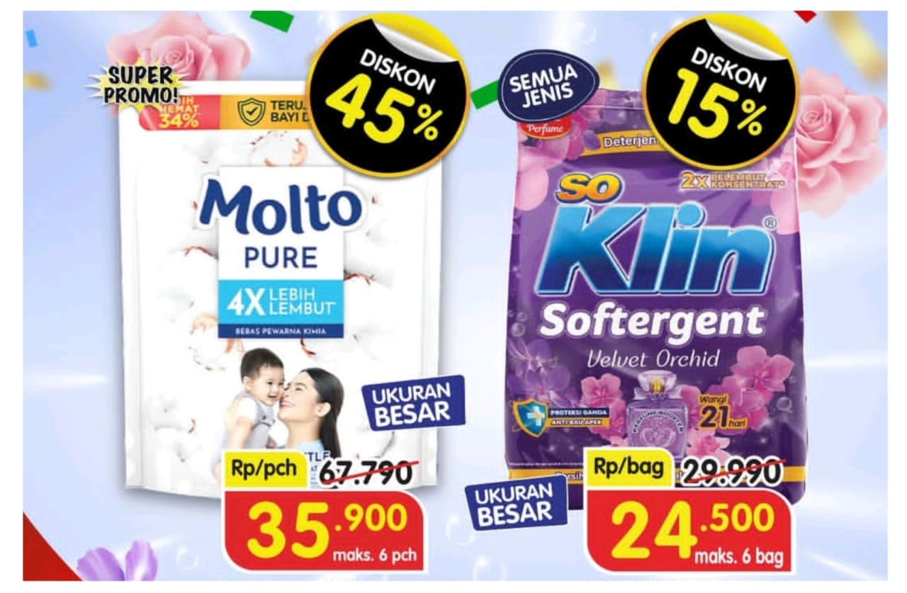 Bersih Total Bersama Superindo, Deterjen Pack Besar Diskon Besar 
