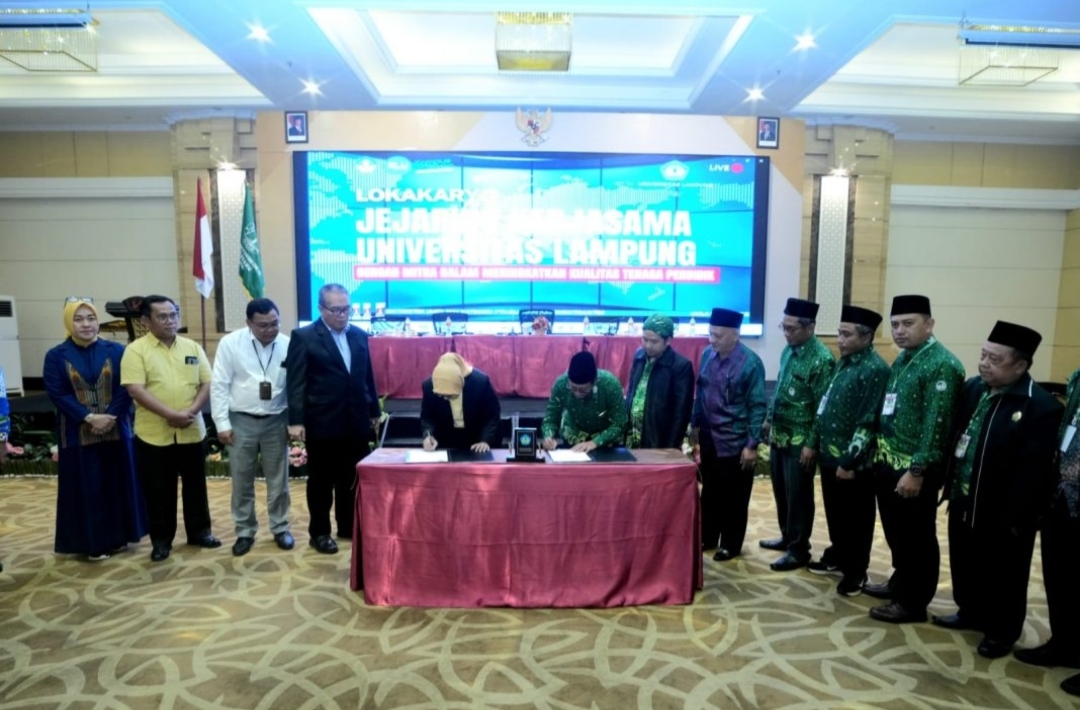 Jejaring Kerja Sama Dengan Mitra, Unila  Mou Dengan PerguNU Provinsi Lampung