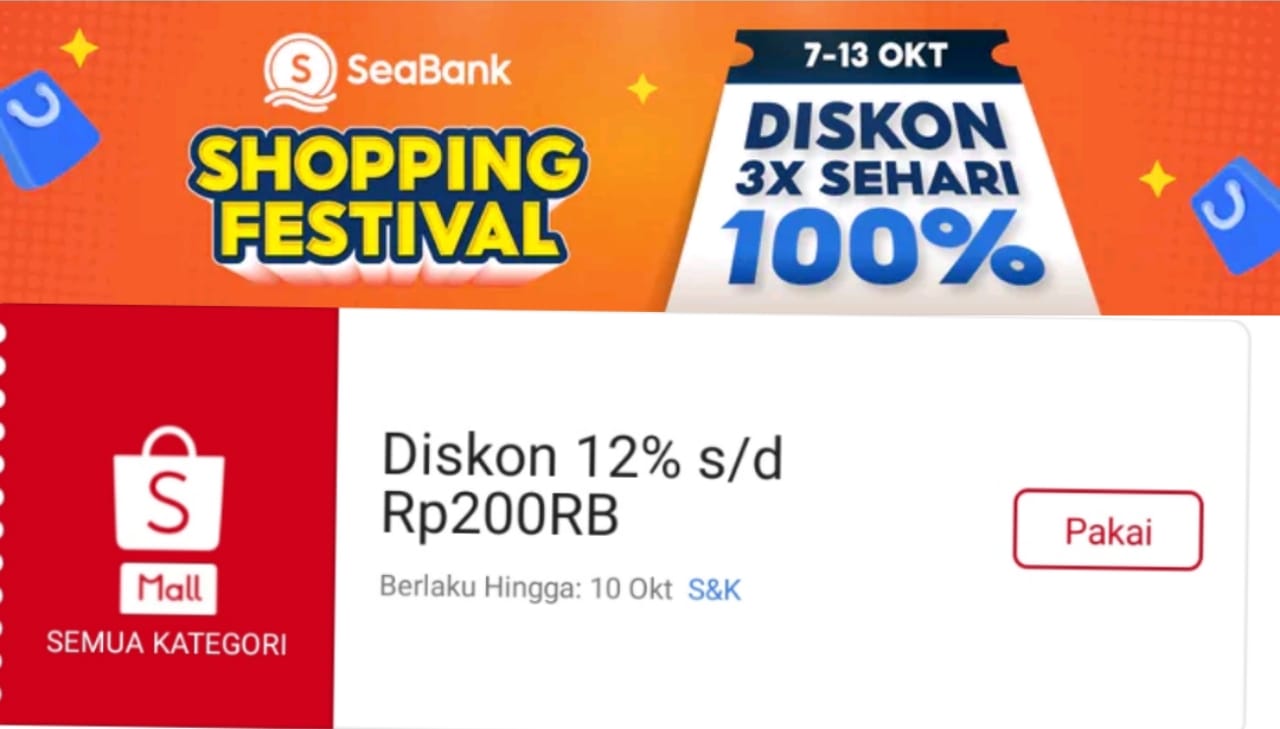 Belanja Produk Shopee Mall Dapatkan Diskon 10 Persen Hingga Rp100 Ribu, Cek Syarat dan Ketentuannya