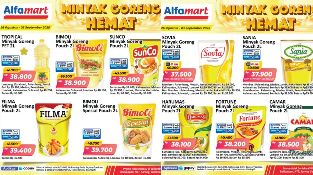 Promo Minyak Goreng Murah Edisi 1 September 2025, Ini Katalog Lengkapnya