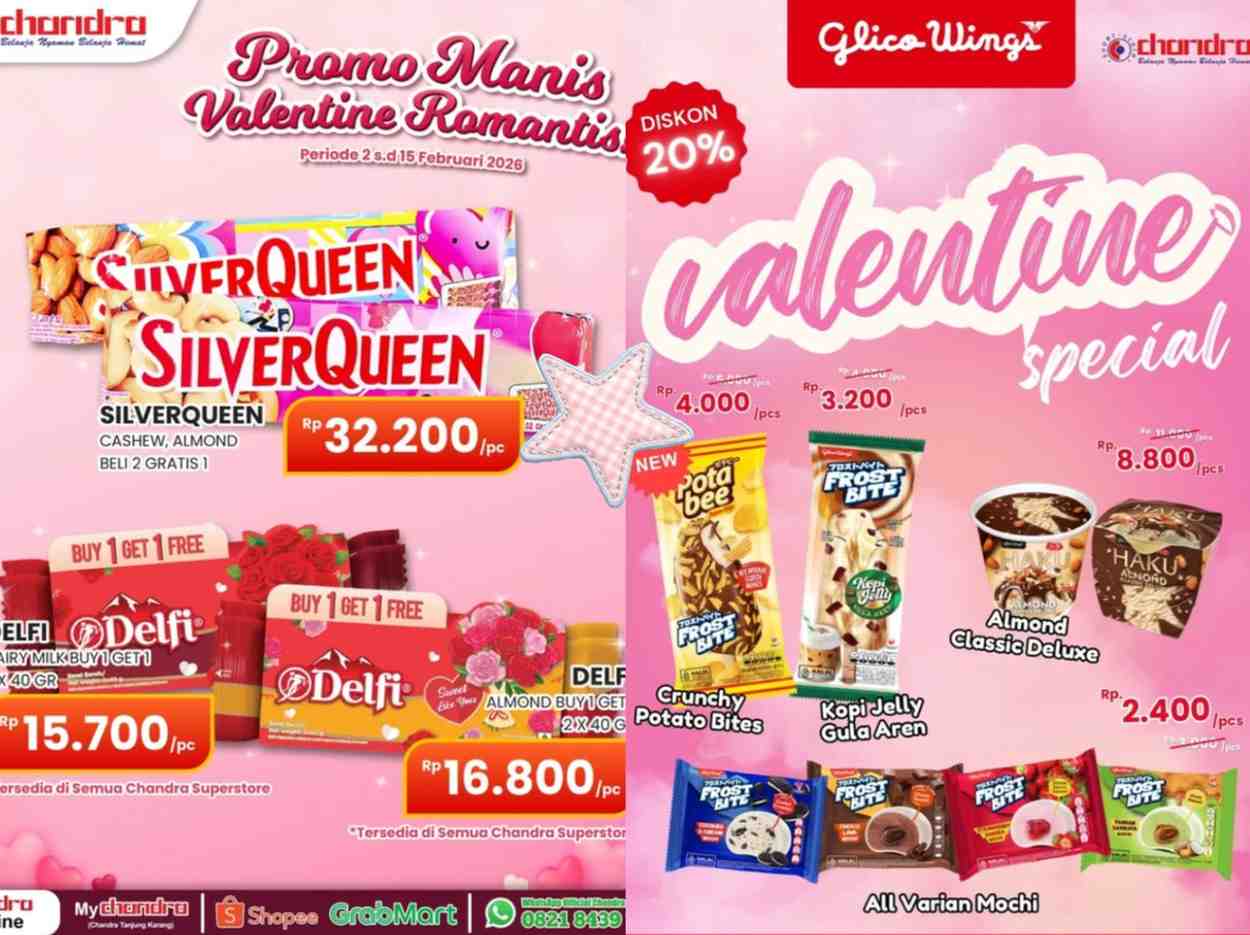 Update Promo Chandra Februari 2026: Valentine Makin Manis dengan Diskon Cokelat dan Dessert Favorit