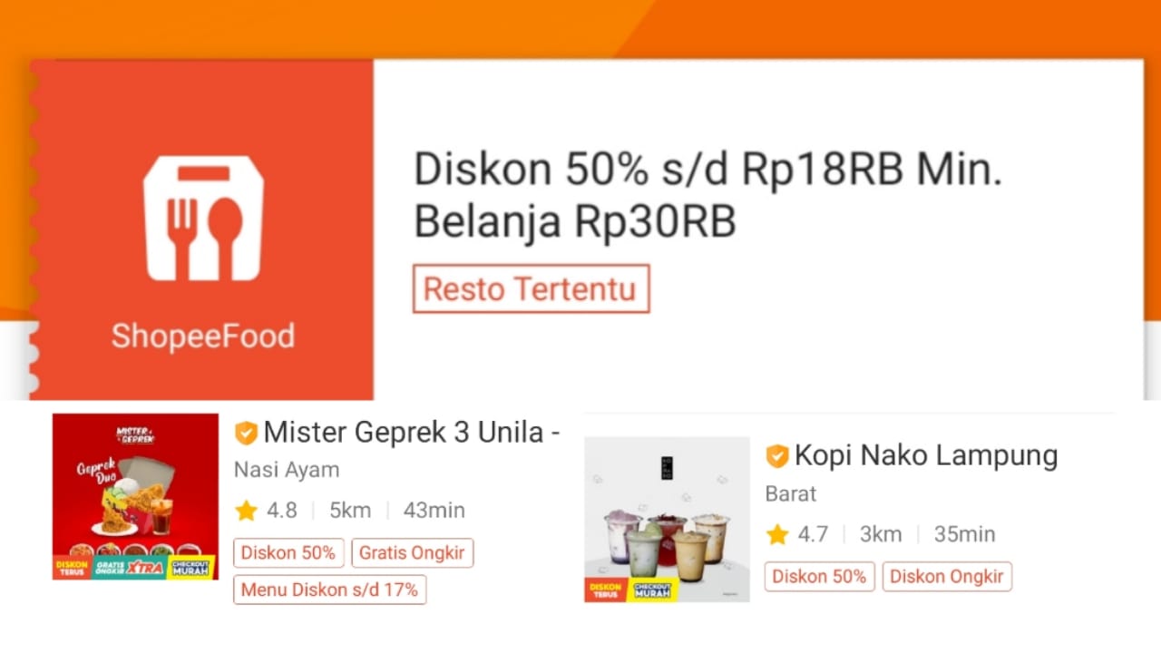 Makan Kenyang Dengan Diskon 50 Persen di ShopeeFood, Cek Syarat dan Ketentuannya