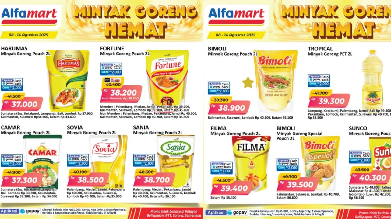 Promo Minyak Goreng Murah Sampai 14 Agustus 2025 di Alfamart, Jangan Sampai Kehabisan!