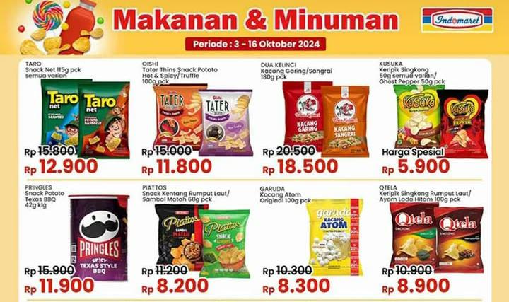 Promo Indomaret Jumat 11 Oktober 2024, Ada Snack Kentang Rp 8 Ribu Bikin Ngemil Makin Mantap, Ini Diskonnya