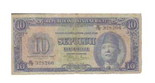 Salah Satu Buruan Kolektor, Uang Kertas Republik Indonesia Serikat Rp 10 Rupiah