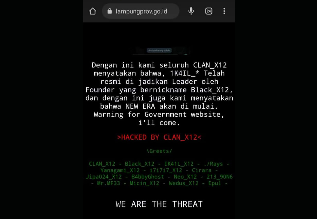 Waduh! Website Pemprov Lampung Diretas 