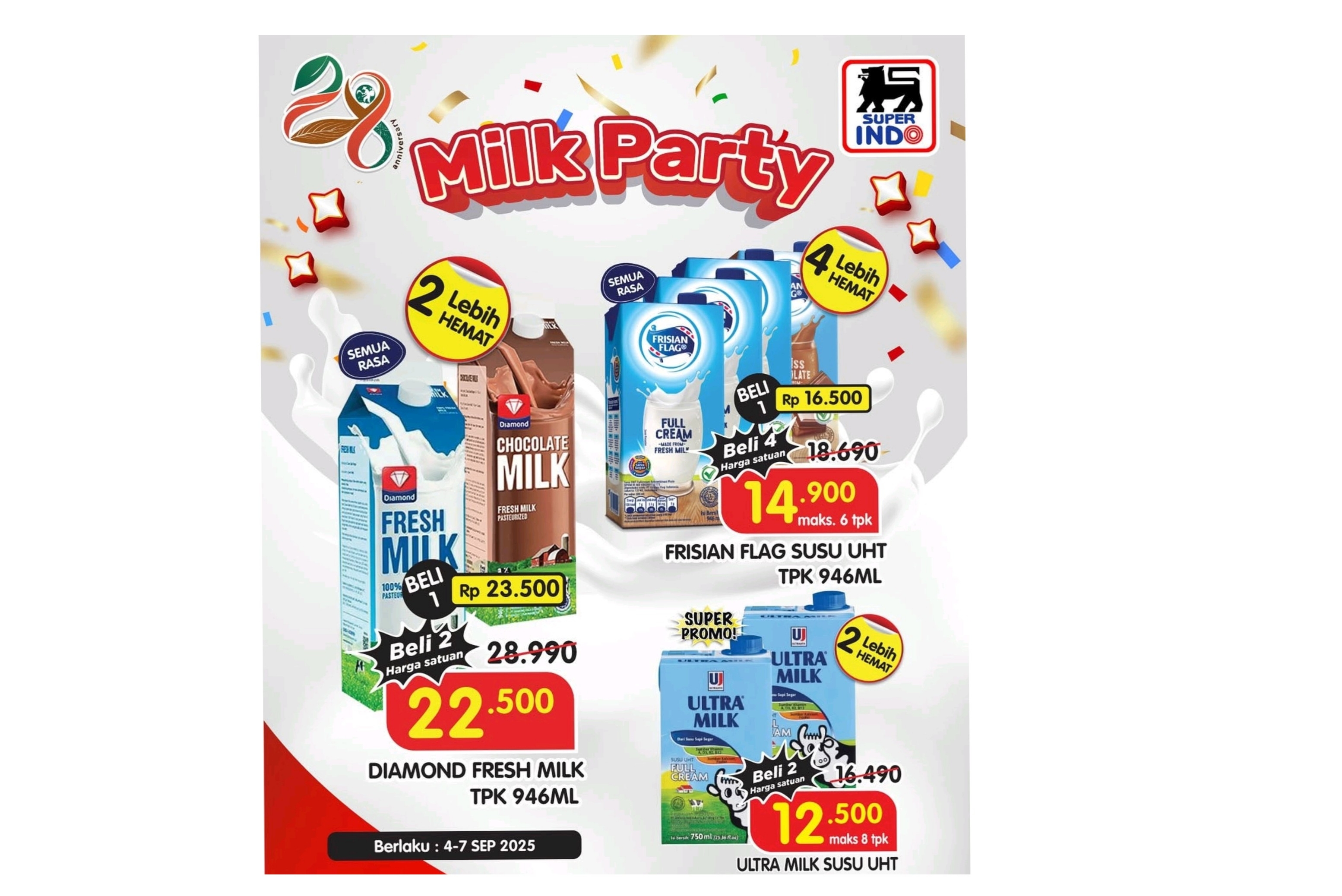 Hadir Kembali, Milk Party Superindo 4-7 September 2025, Belanja Hemat Susu UHT