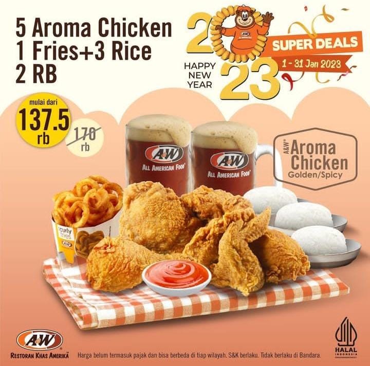 Promo A&W Super Deals Pada 1 Hingga 31 Januari 2023, Sambut Tahun Baru Penuh Bahagia