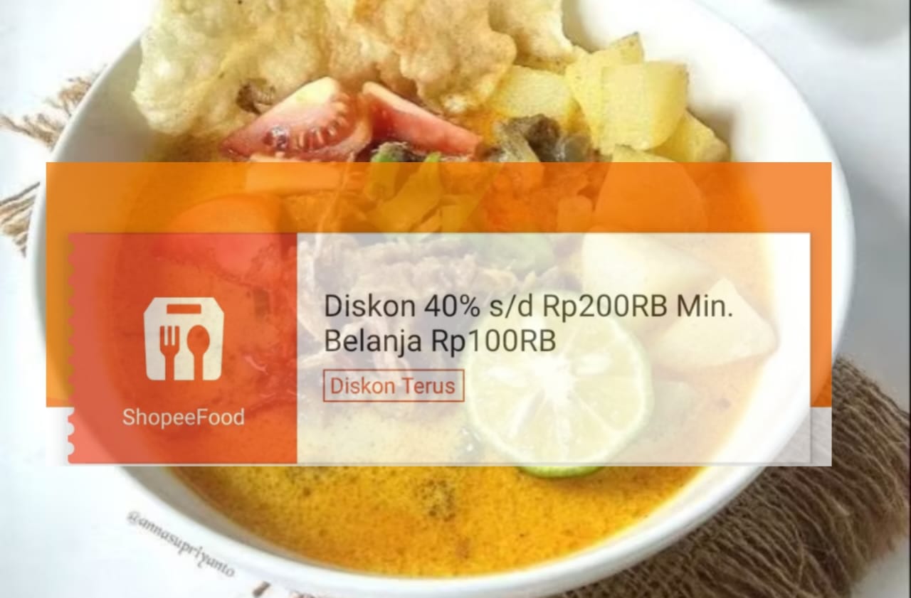 Promo Makan Siang di ShopeeFood, Dapatkan Voucher Diskon 40 Persen Dengan Potongan Harga Sampai Rp200 Ribu