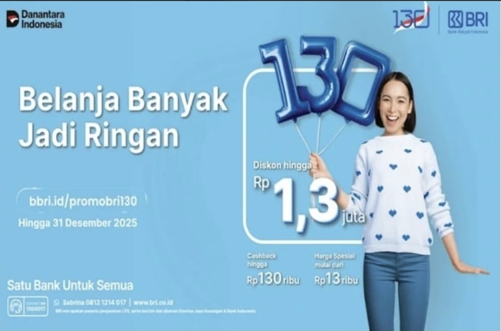HUT ke-130 BRI Hadirkan Diskon Fantastis untuk Liburan dan Belanja Akhir Tahun