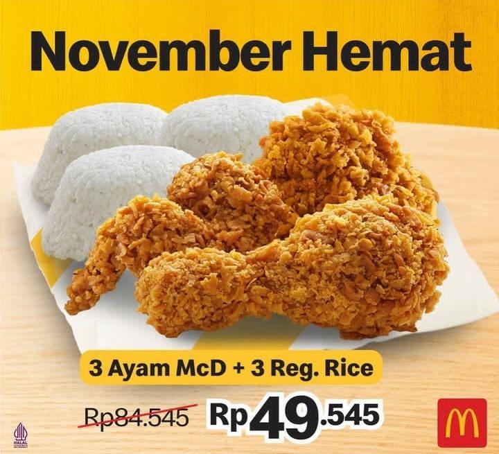 Promo McDonalds Hemat Hari Ini Periode 23 Hingga 27 November 2022, Ada dua Varian Ayam
