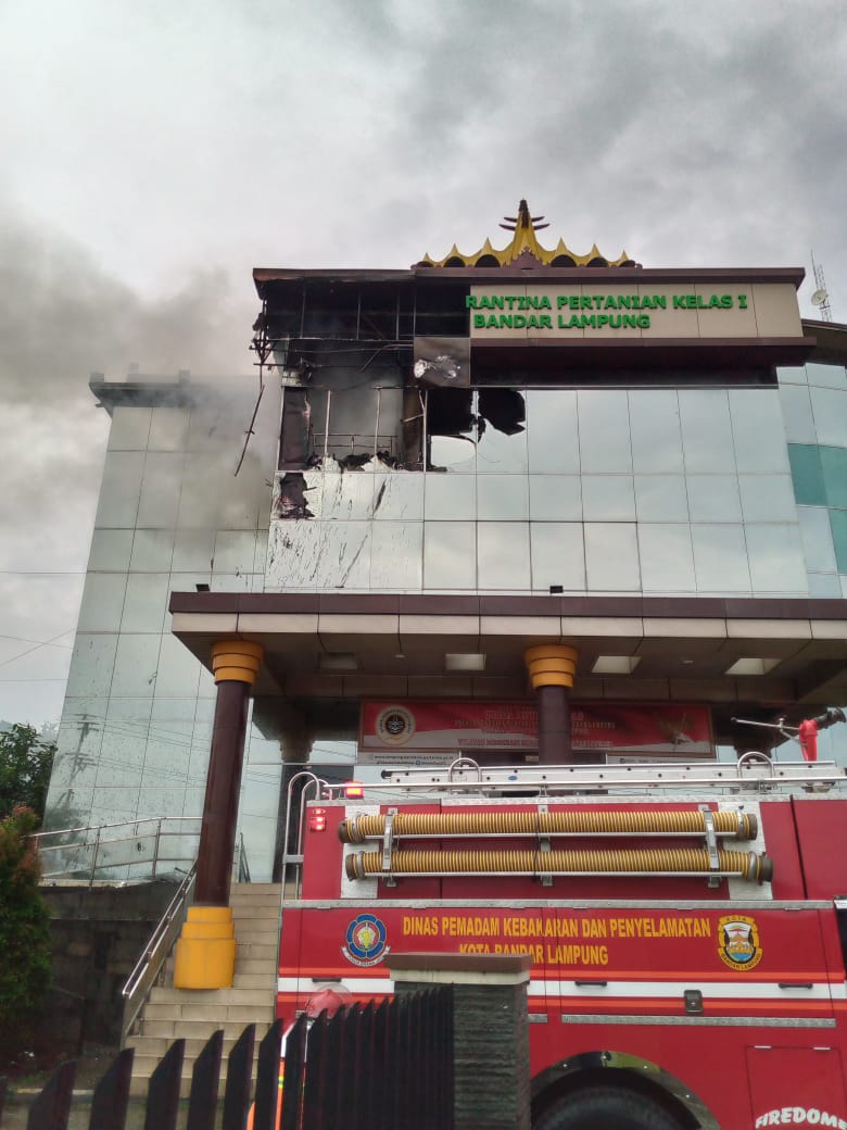 Kantor Dinas Karantina Bandar Lampung Kebakaran, Satu Orang jadi Korban
