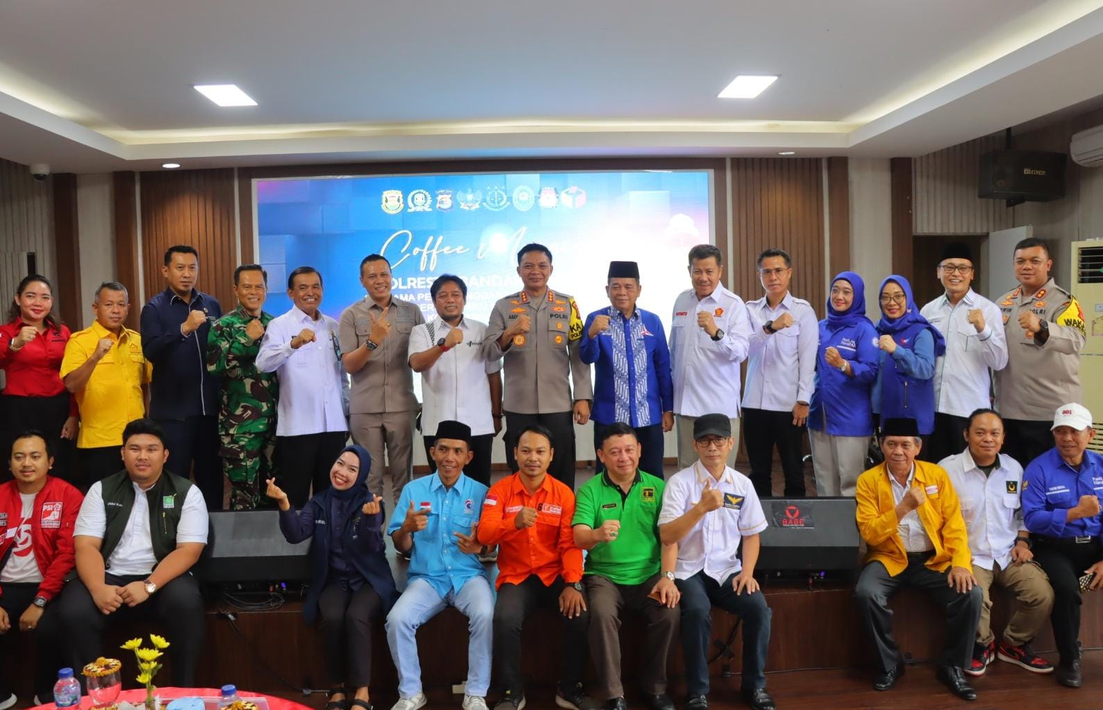 Jaga Kondusifitas, Polresta Bandar Lampung Gelar Cofee Morning Bersama Penyelenggara Pemilu dan Partai Politik