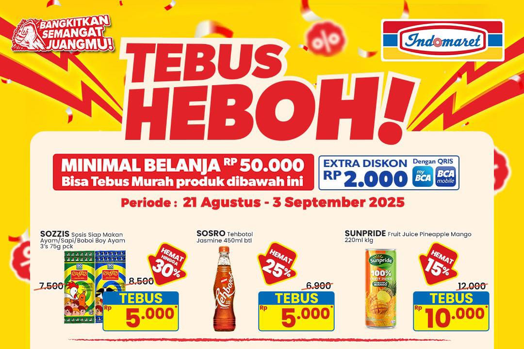 Promo Indomaret Tebus Heboh Spesial Kemerdekaan! Panen Diskon Serba Rp 5.000