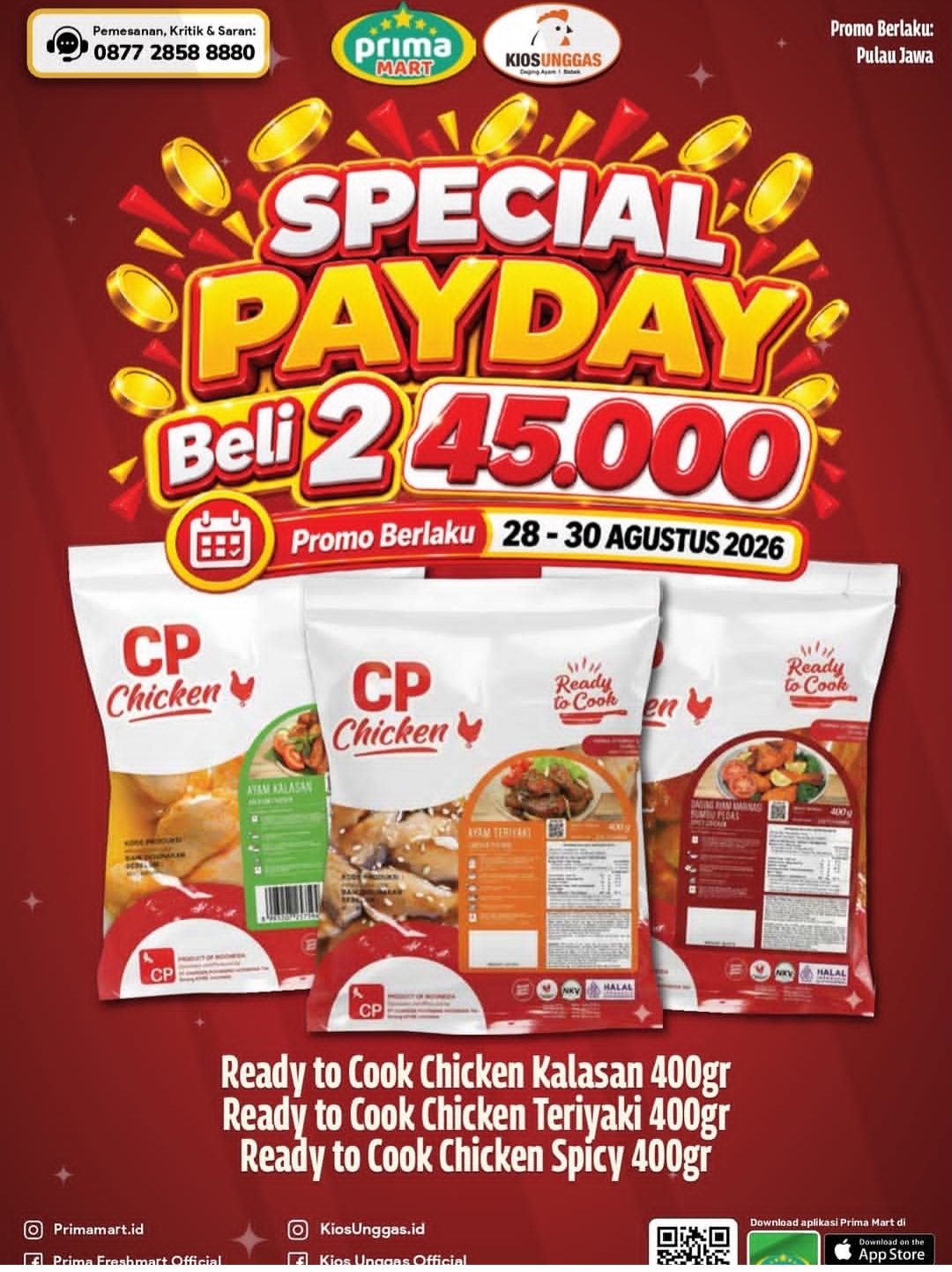 Prima Mart dan Kios Unggas Hadirkan Promo Special Payday, Beli 2 Ayam Siap Masak Cuma Rp45 Ribu