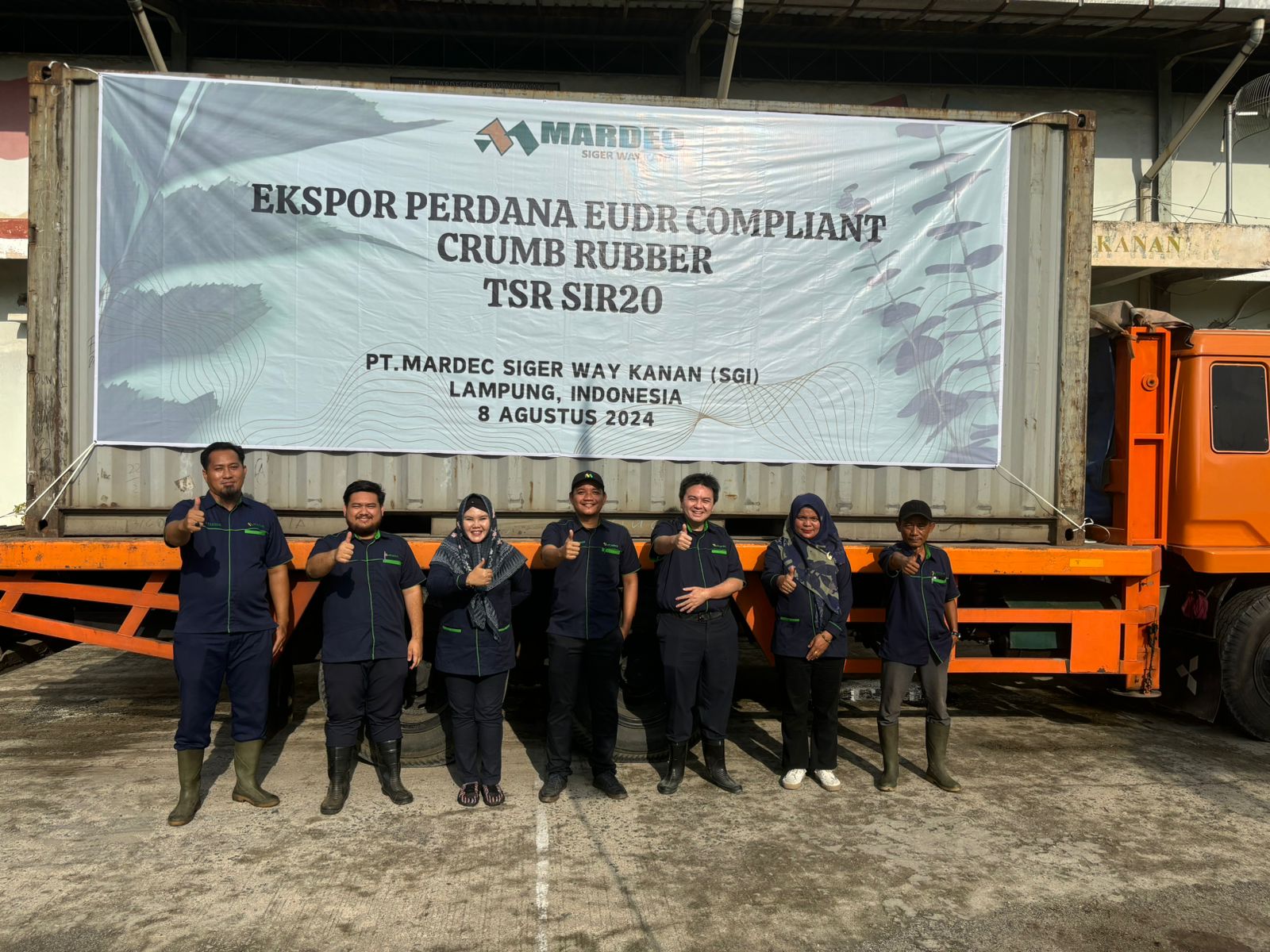 PT Mardec Siger Way Kanan Ekspor Perdana EUDR Compliant Crumb Rubber TSR SIR20