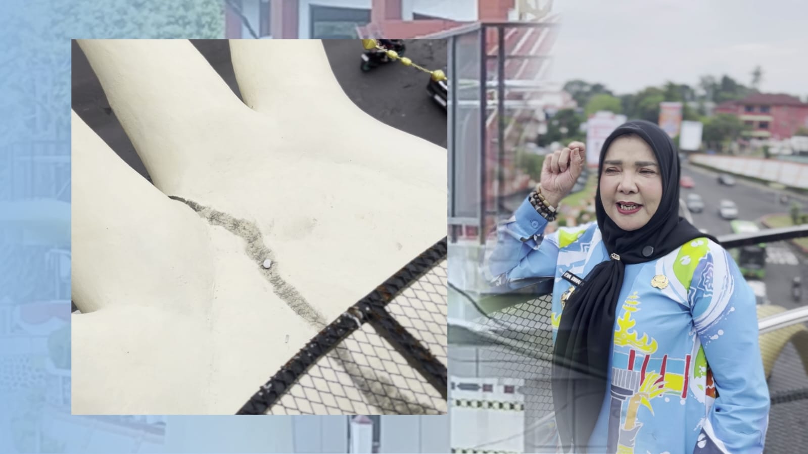 Beredar Isu JPO Siger Milenial Retak, Wali Kota Bandar Lampung Cek Langsung Ke Lokasi 