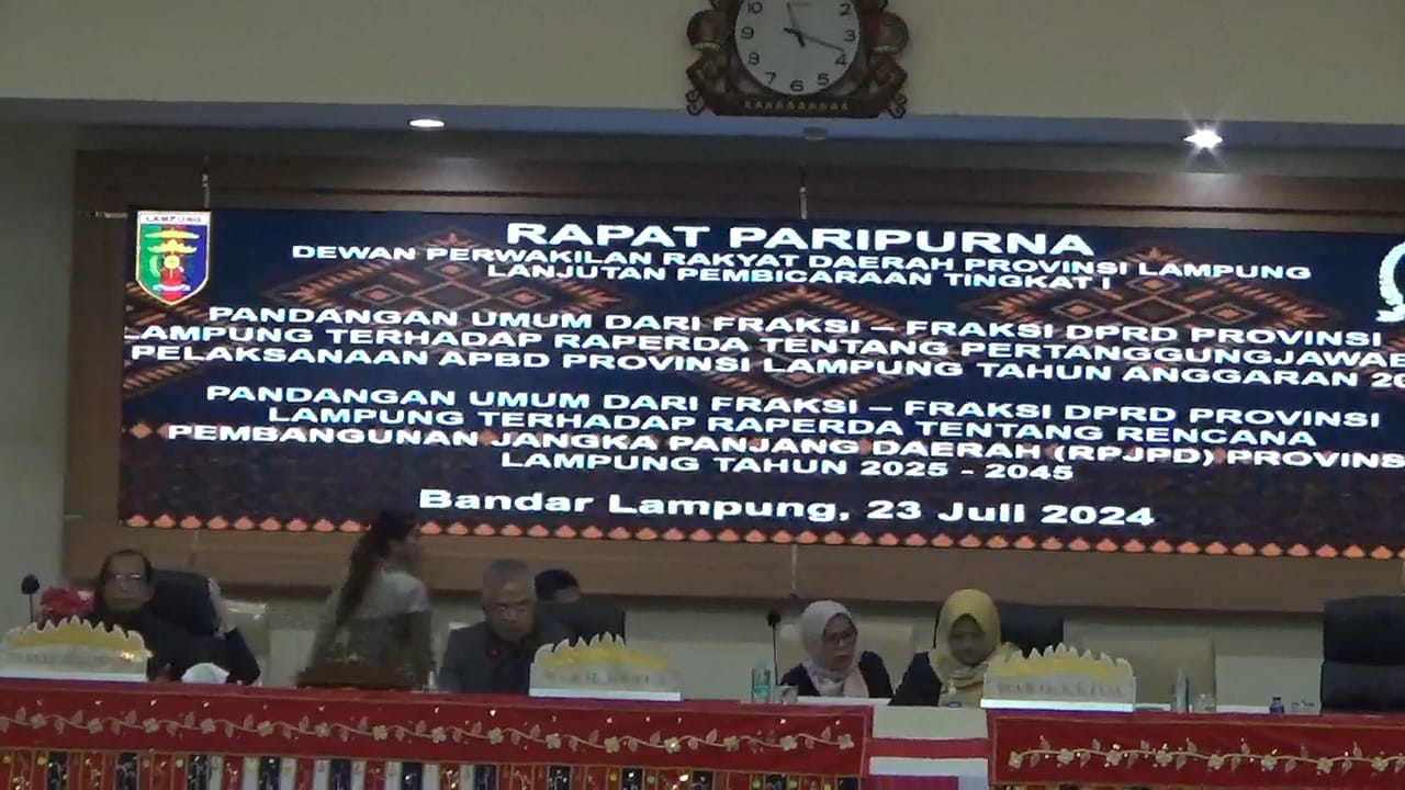 Ngaret, Rapat Paripurna Pertanggungjawaban APBD Lampung Berlangsung Singkat
