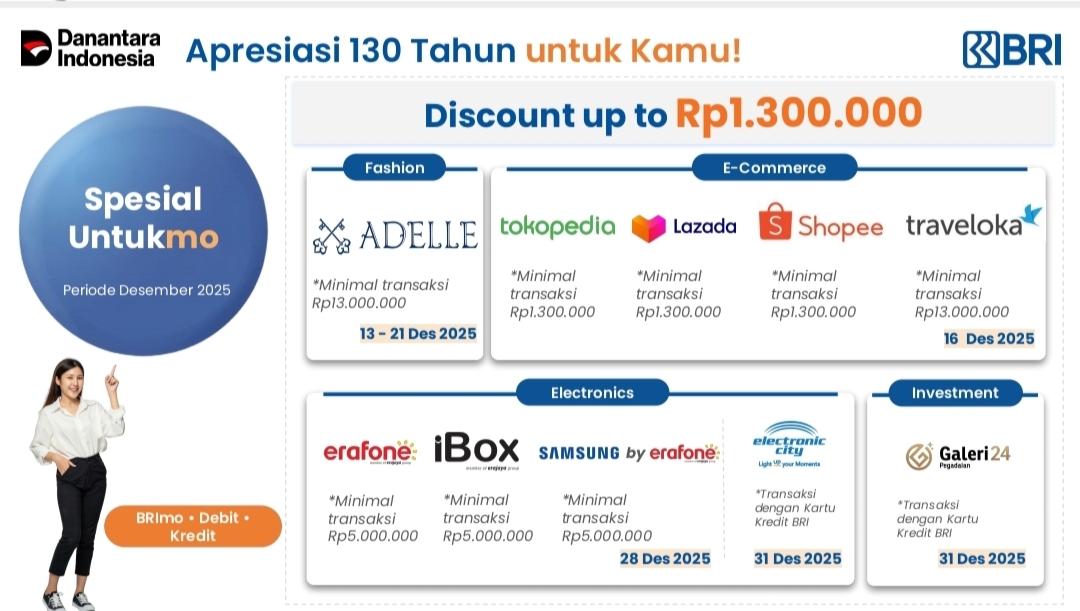Yuk Manfaatkan Momen HUT BRI ke-130, Investasi Emas Galeri 24 Pegadaian Bisa Dapat Diskon hingga Rp1,3 Juta