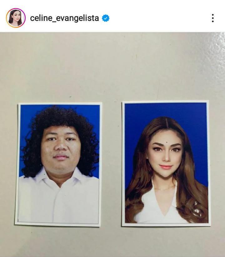 Unggah Pas Foto Latar Biru, Celine Evangelista dan Marshel Bikin Geger Warganet