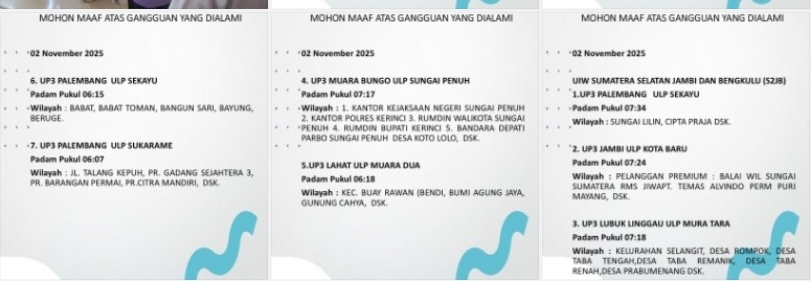 Dekat Lampung, PLN Lakukan Pemadaman Listrik Di Pulau Sumatera Ini Pada Minggu 2 November 2025, Ini Wilayahnya