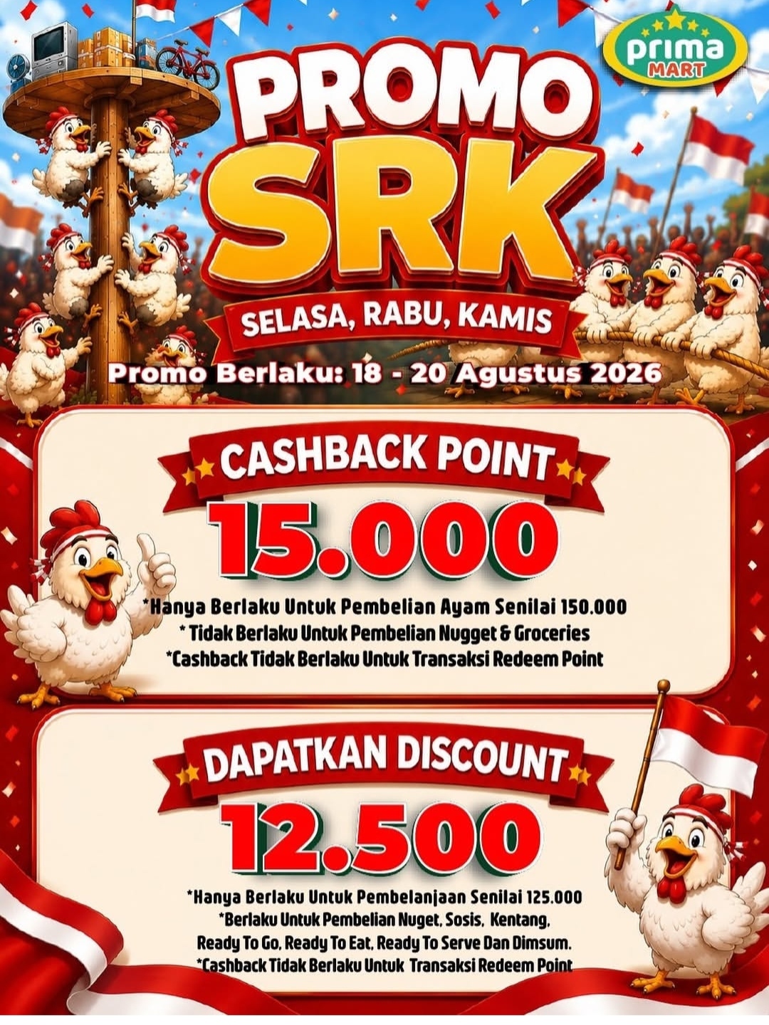 Spesial Promo SRK Prima Mart, Belanja Produk Siap Saji dan Ayam Lebih Hemat