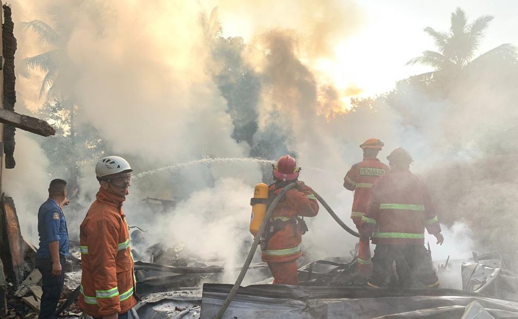 Bantu Pemadaman Kebakaran di Kurungan Nyawa, Dinas Damker Bandar Lampung Terjunkan 14 Personel