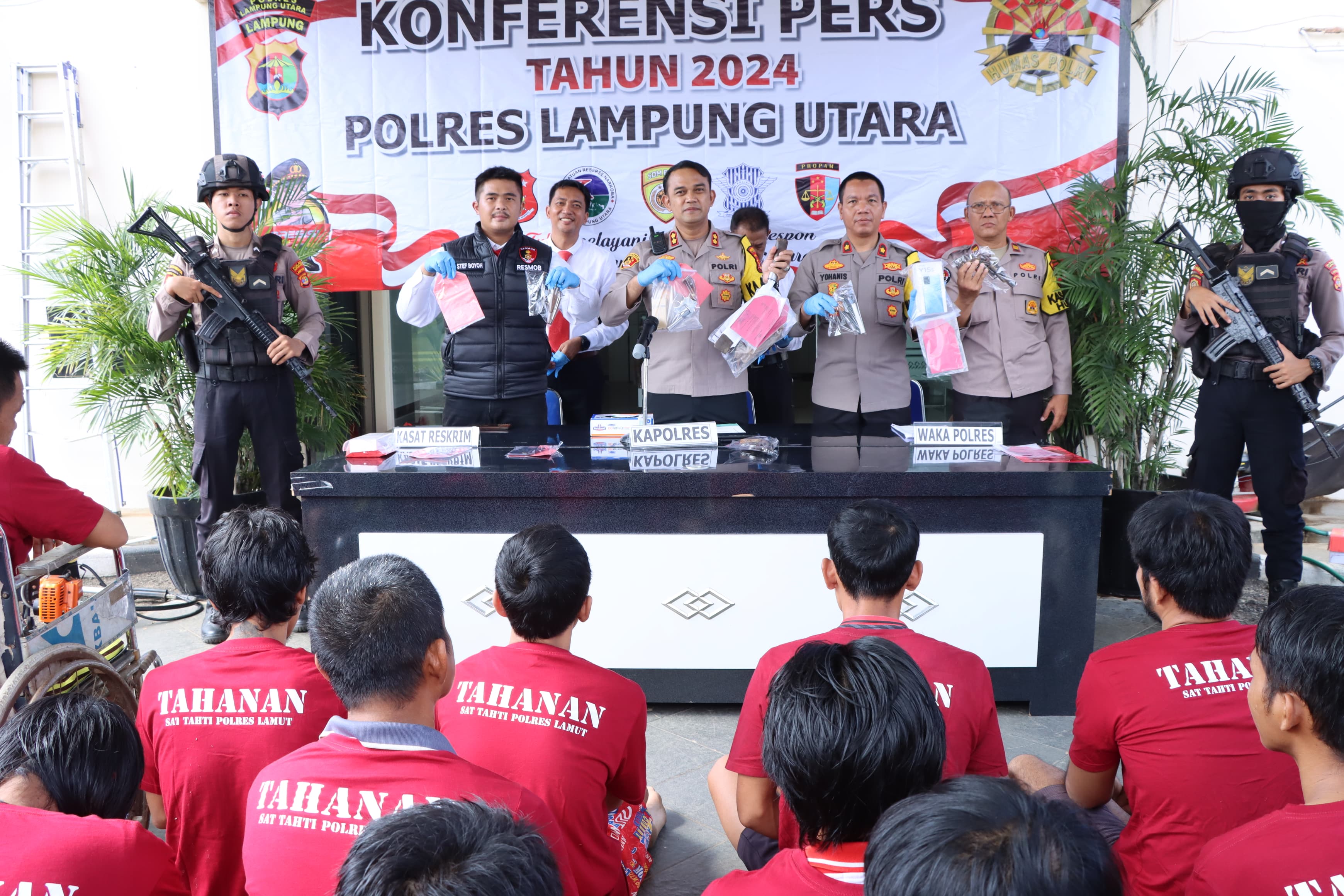 Operasi Krakatau, Polres Lampung Utara Amankan 57 Tersangka