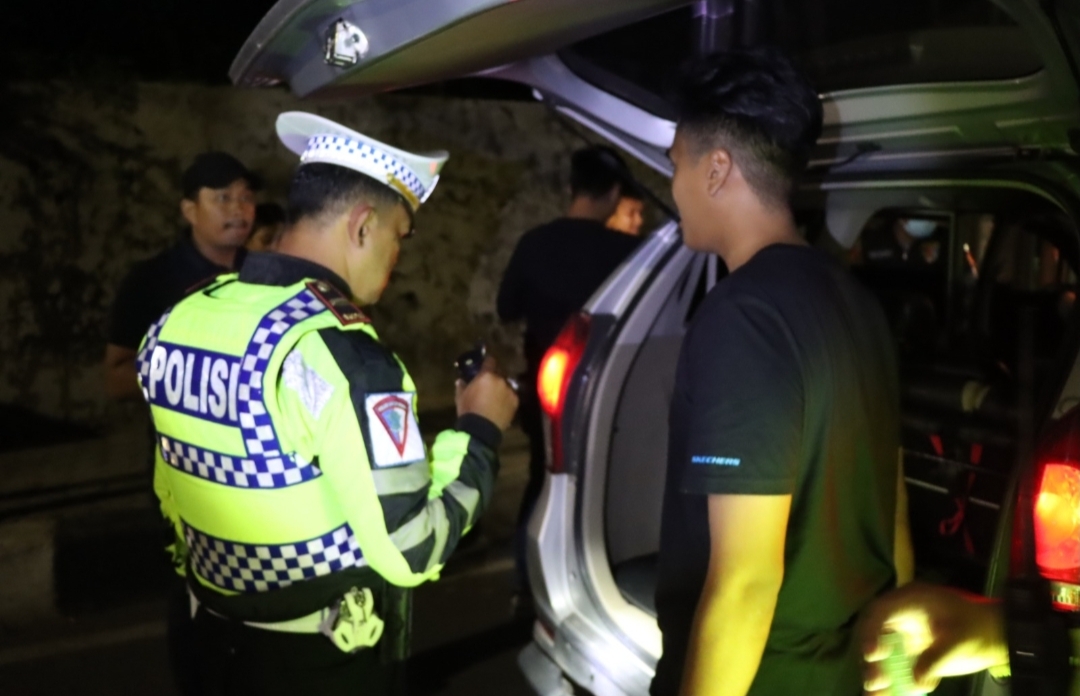 Polresta Jaring Puluhan Kendaraan Knalpot Brong di Gebang Masuk Bandar Lampung