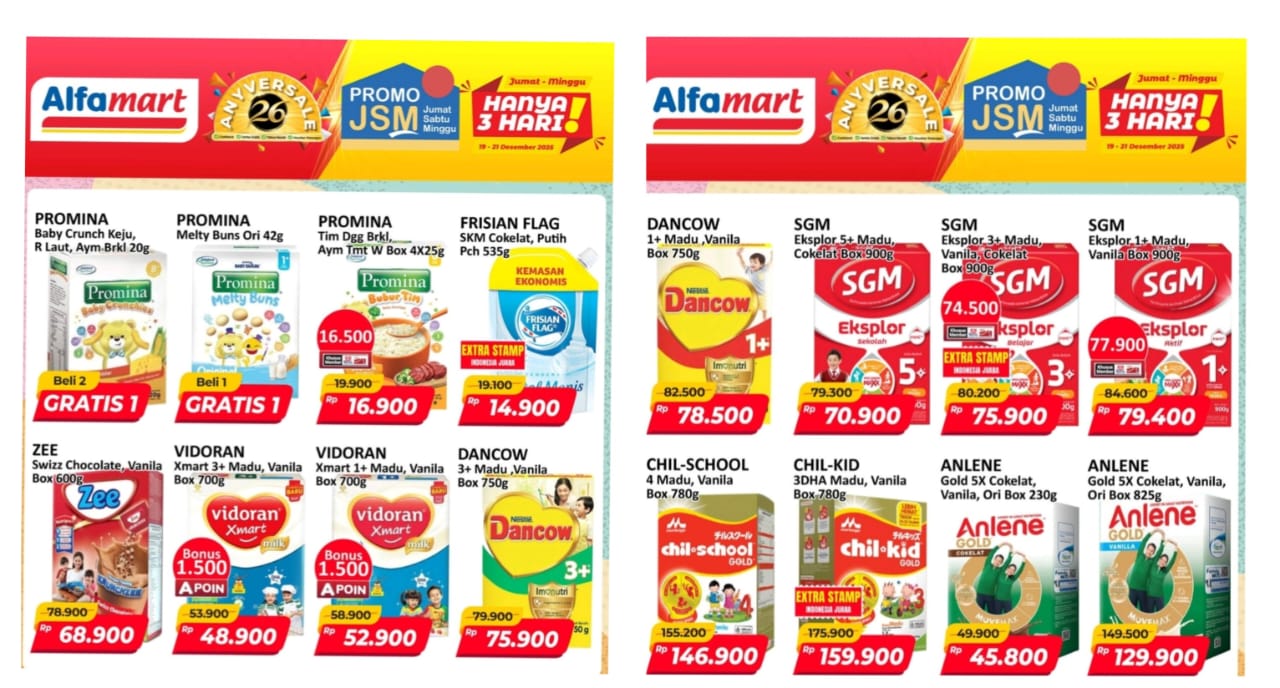 Penuhi Kebutuhan Si Kecil Dengan Promo JSM Alfamart 19 - 21 Desember 2025