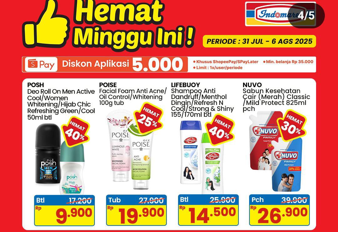 Promo Indomaret Terhemat Minggu Ini, Ada Diskon Deo Roll On