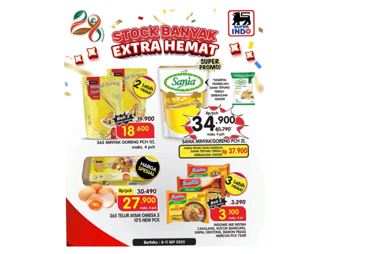 Hari Terakhir, Stock banyak Ekstra Hemat Bersama Superindo Belanja Murah Minyak Goreng sampai Telur Omega 3 