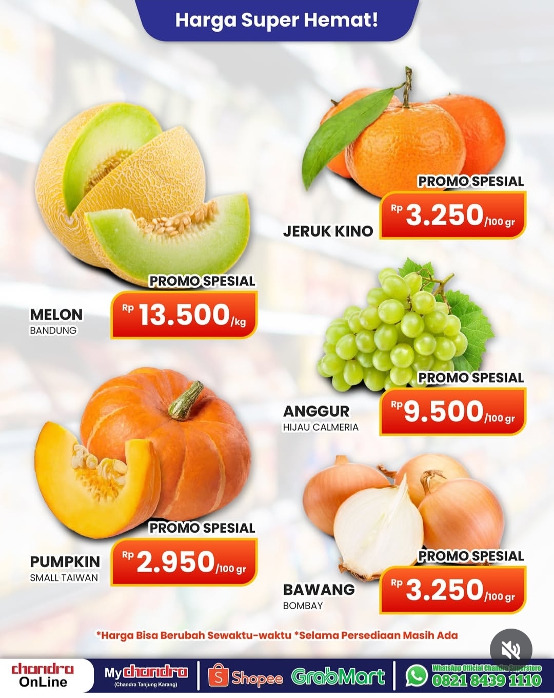 Chandra Superstore Gulirkan Promo Harga Super Hemat, Cek Daftar Harga Buah dan Bawang Terbaru