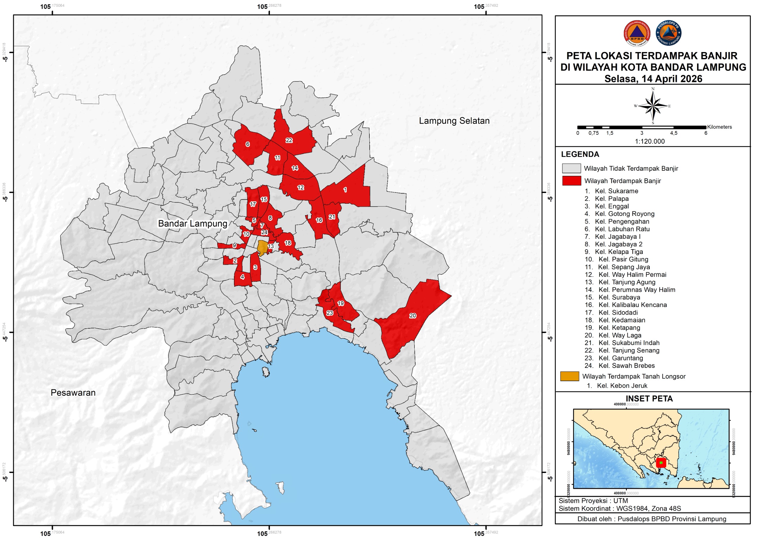 Bandar Lampung Dilanda Banjir, BPBD Ingatkan Potensi Gelombang Cuaca Ekstrem