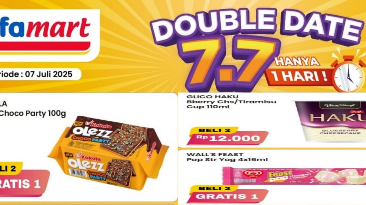 Promo 7.7 Alfamart Edisi Cemilan Hemat, Ada Diskon Beli 2 Gratis 1! Cek Katalognya
