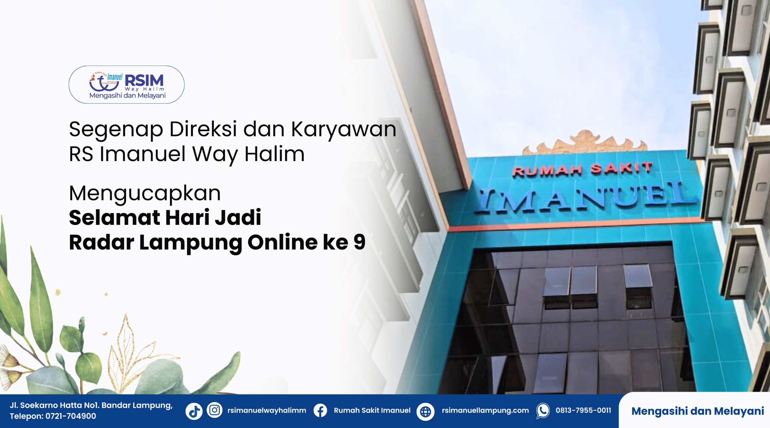 RS Imanuel Way Halim Mengucapkan Selamat Hari Jadi Radar Lampung Online ke-9