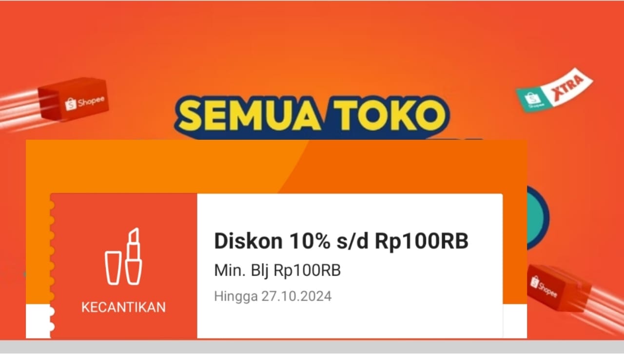 Klaim Sekarang! Dapatkan Diskon 10 Persen Tiap Belanja Produk Kecantikan Dalam Promo Shopee Hari Ini