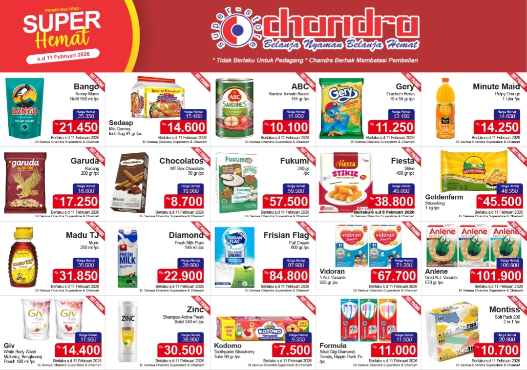 Update Promo Super Hemat Chandra Superstore, Ada Diskon Besar-besaran Hingga 11 Februari 2026