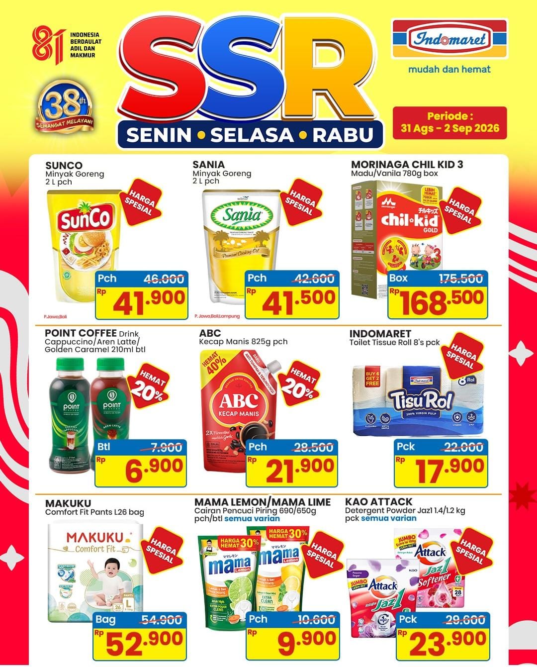 Pilihan Promo SSR Indomaret Pekan Ini: Minyak Goreng 2L Mulai Rp41.500 dan Diskon Kebutuhan Rumah Tangga