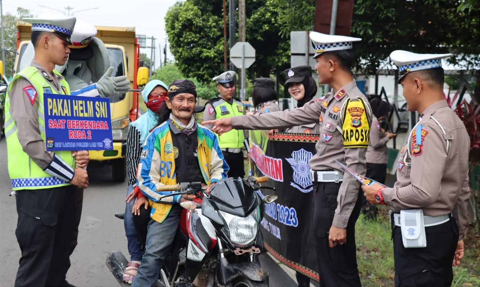 Ini Cara Polres Lampung Timur Ajak Masyarakat Sadar Lalu Lintas