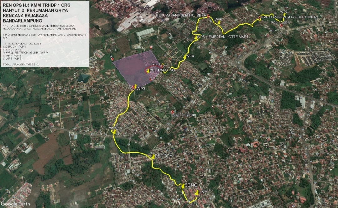 Sasar 3.5 KM dari Rajabasa Pemuka ke Perbatasan Natar Lampung Selatan, Pencarian Batita Hanyut Berlanjut