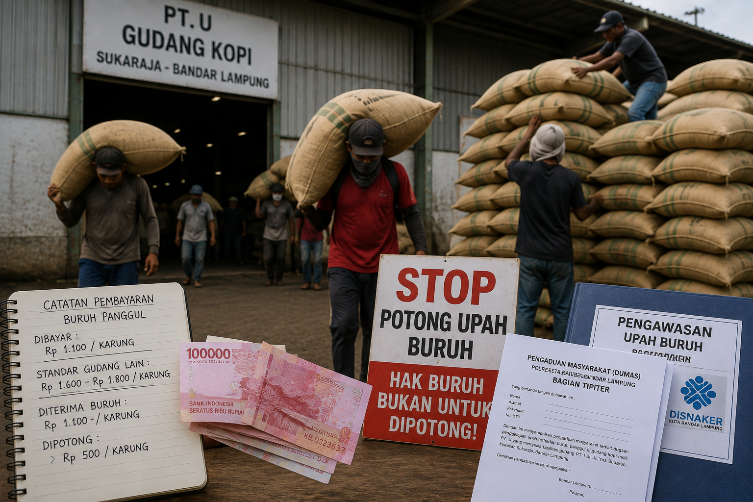Minta APH Buka Kembali Kasus Dugaan Potong Upah Buruh Gudang Kopi