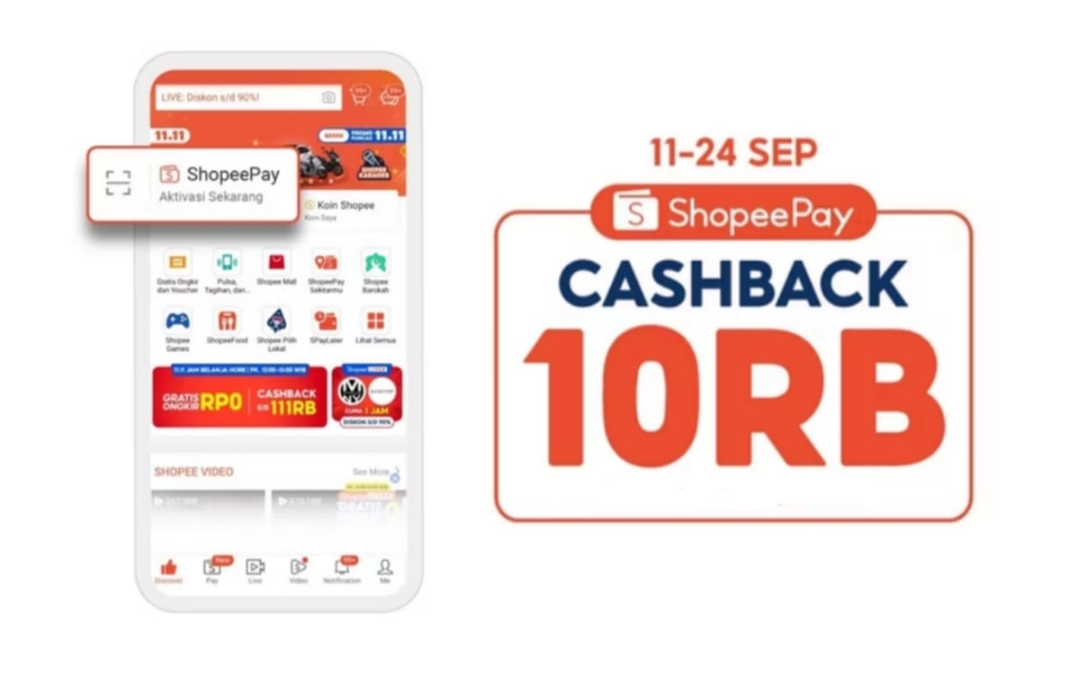 Promo ShopeePay Edisi Tanggal Tua, Dapatkan Cashbak Rp10 Ribu, Cek Kodenya Di Sini