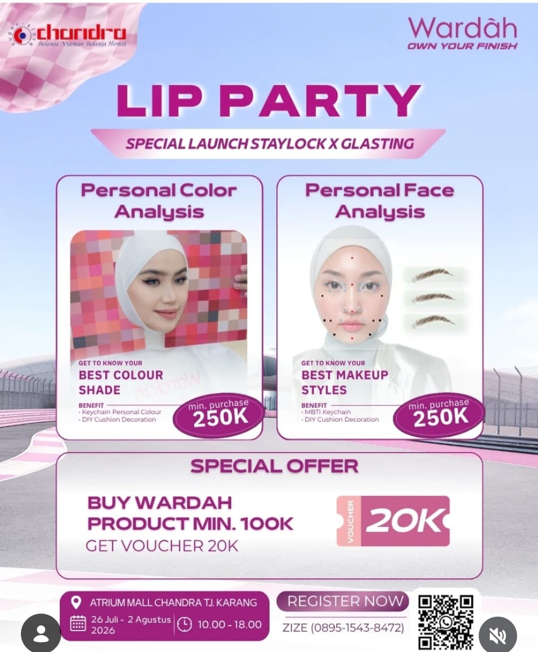 Pecinta Beauty Merapat, Wardah Buka Konsultasi Face Analysis di Atrium Chandra Mall, Ini Syaratnya