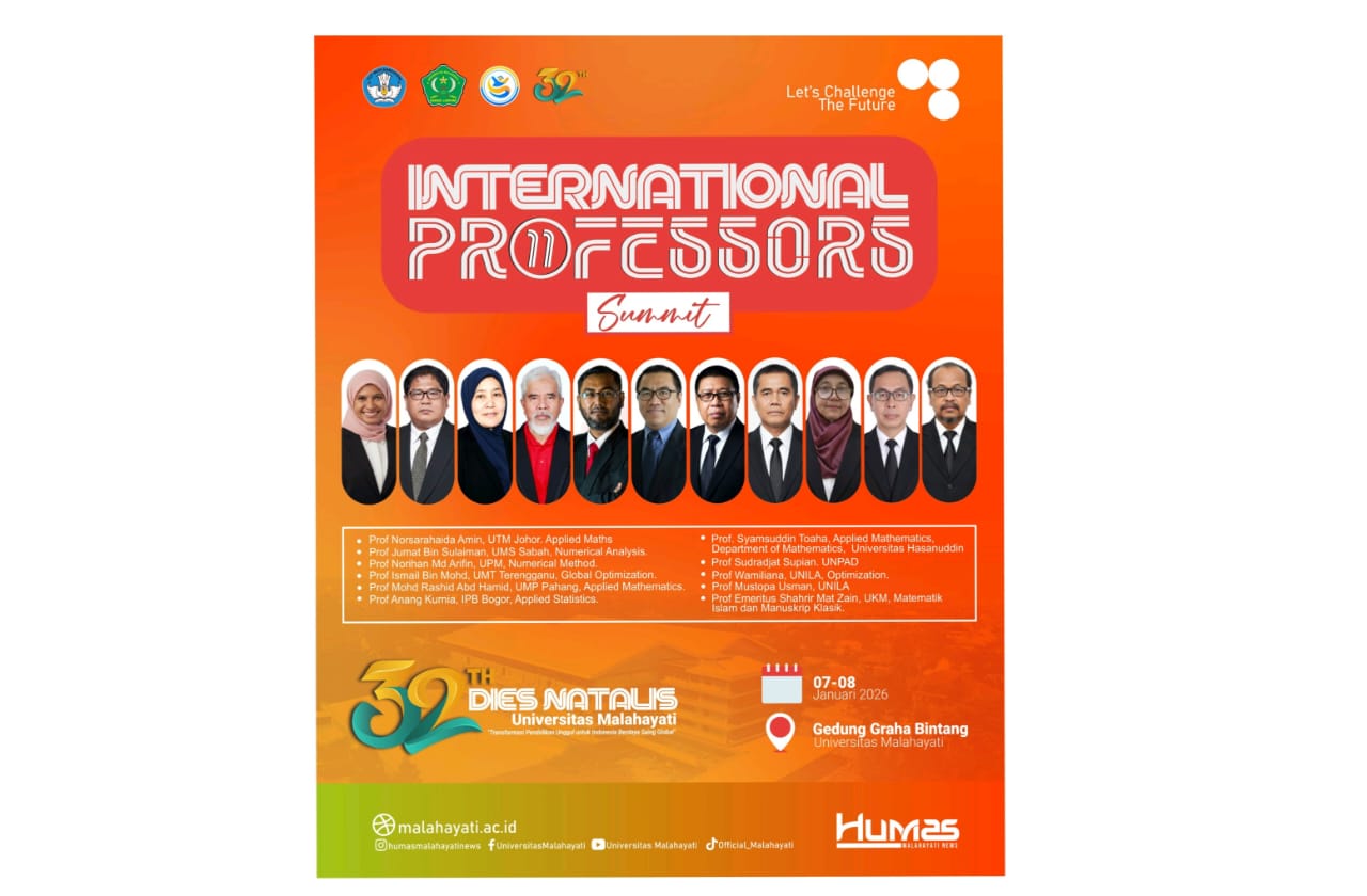 Dies Natalis ke-32, Universitas Malahayati Bakal Gelar International Professors Summit 2026