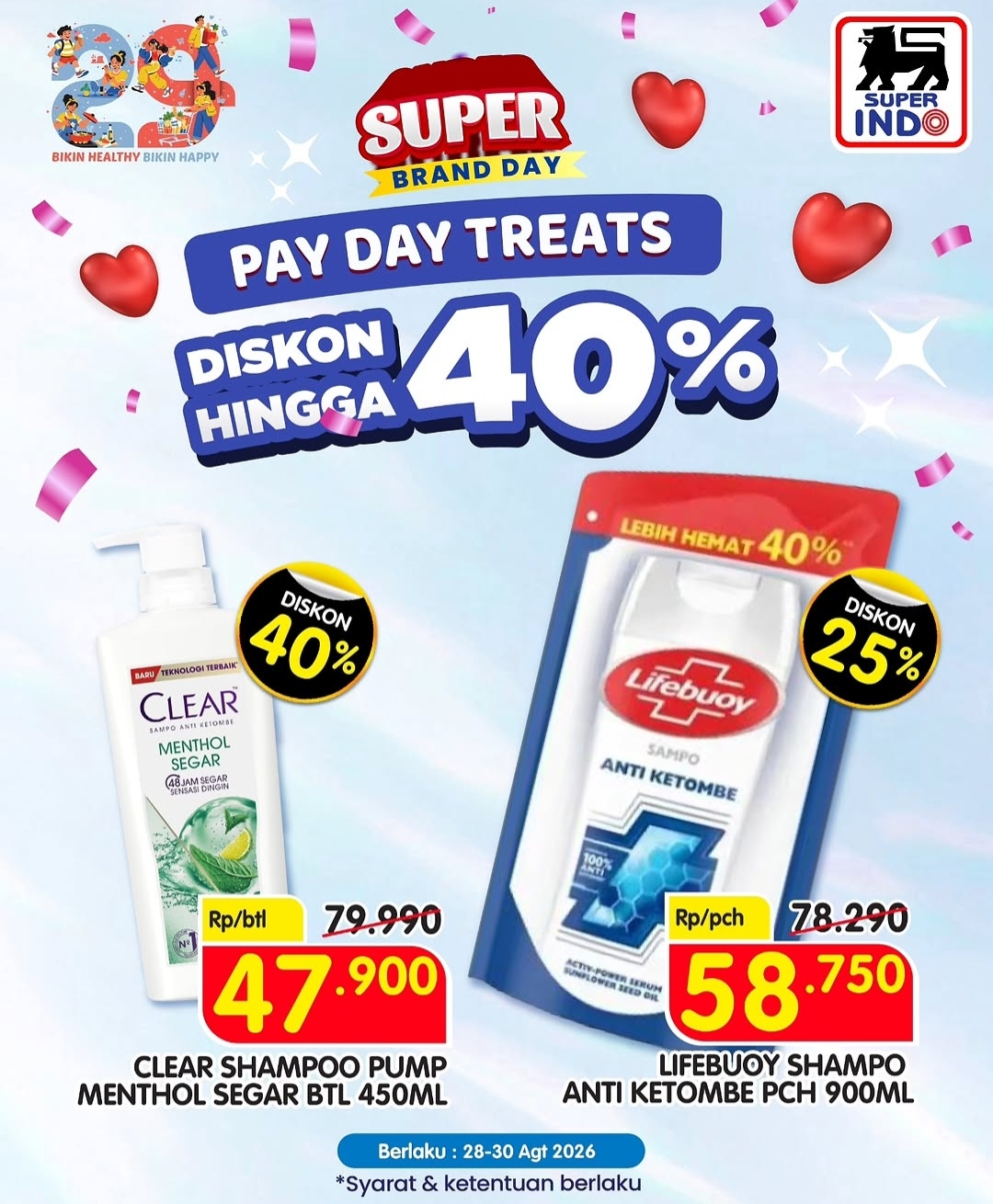 Promo Payday Treats Superindo 28–30 Agustus 2026, Diskon Sampo Hingga 40 Persen
