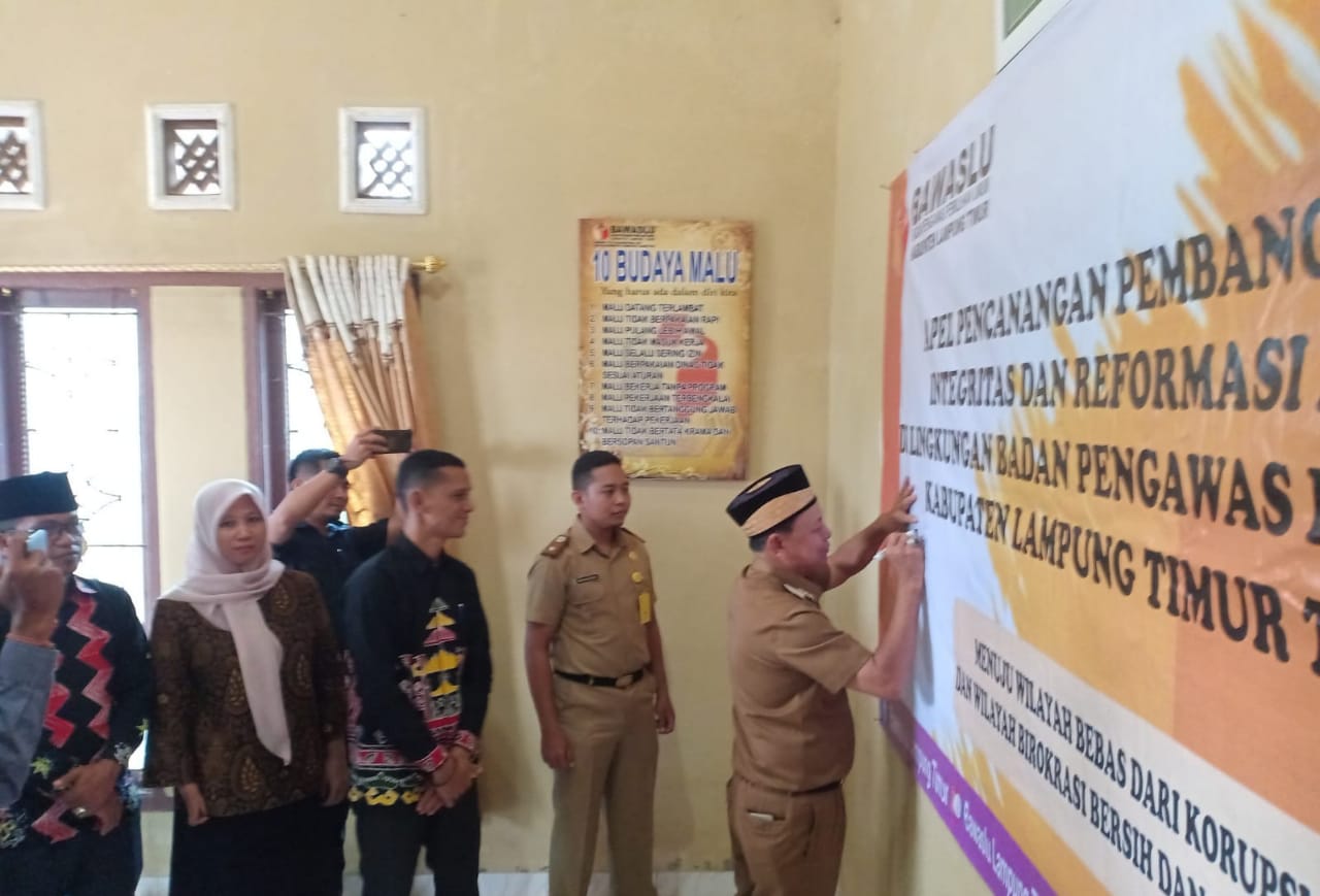 Bawaslu Lamtim Canangkan Zona Integritas WBM dan WBK