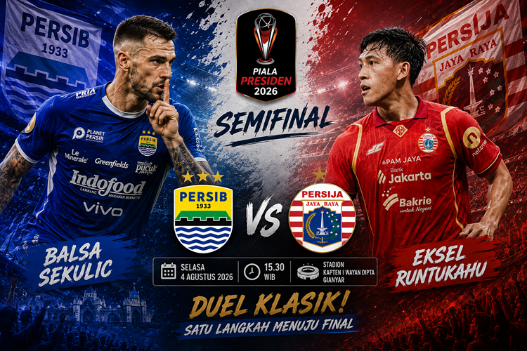 Prediksi Skor Persib vs Persija di Piala Presiden 2026, Maung Bandung Punya Modal Rekor Dominan